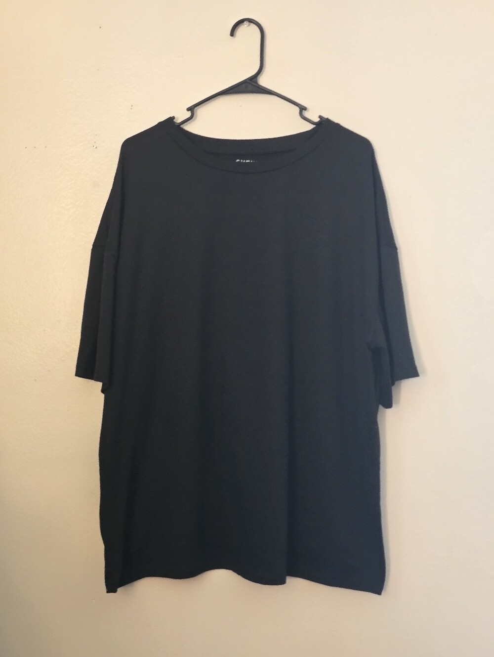 SHEIN Black Oversized Short Sleeve Crewneck Tee